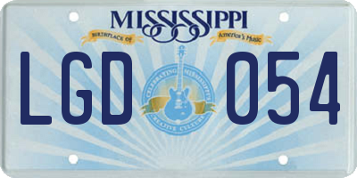 MS license plate LGD054