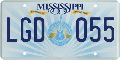 MS license plate LGD055