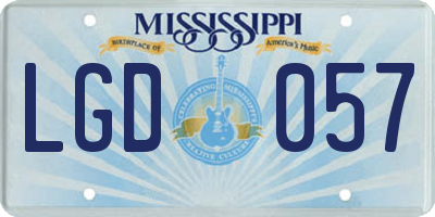 MS license plate LGD057
