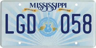 MS license plate LGD058