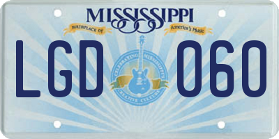 MS license plate LGD060