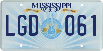 MS license plate LGD061