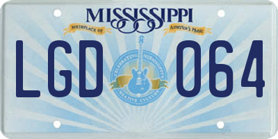 MS license plate LGD064
