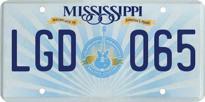 MS license plate LGD065