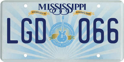 MS license plate LGD066