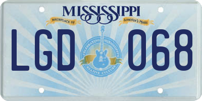 MS license plate LGD068