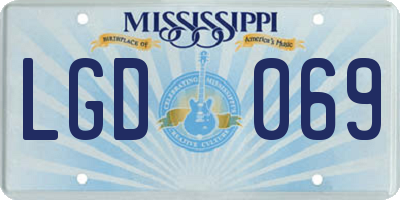 MS license plate LGD069
