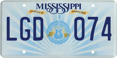 MS license plate LGD074