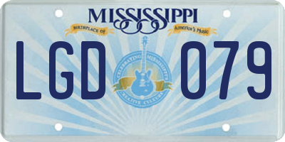 MS license plate LGD079