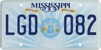 MS license plate LGD082