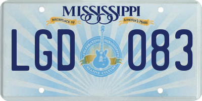 MS license plate LGD083