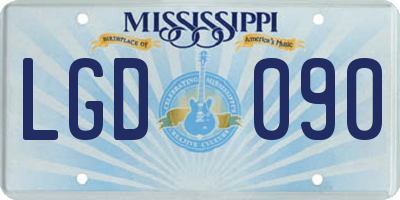 MS license plate LGD090