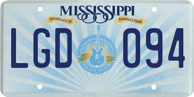 MS license plate LGD094
