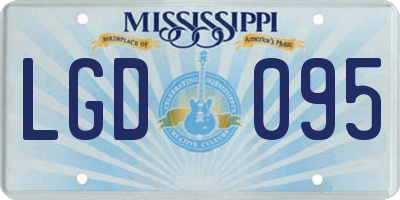 MS license plate LGD095