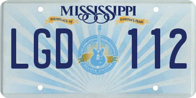 MS license plate LGD112
