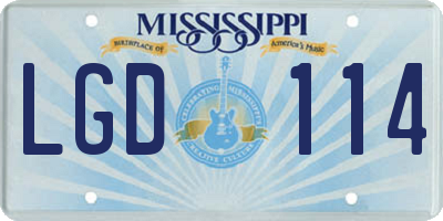 MS license plate LGD114