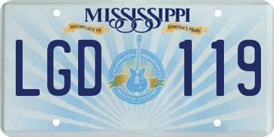 MS license plate LGD119