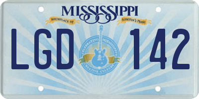 MS license plate LGD142