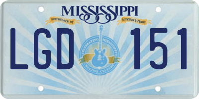 MS license plate LGD151