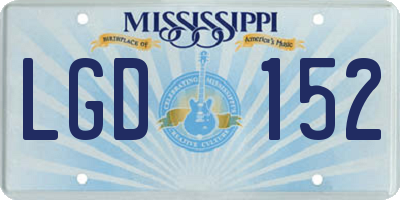 MS license plate LGD152