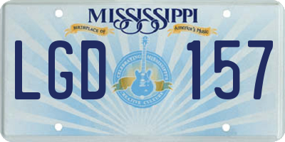 MS license plate LGD157