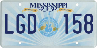 MS license plate LGD158