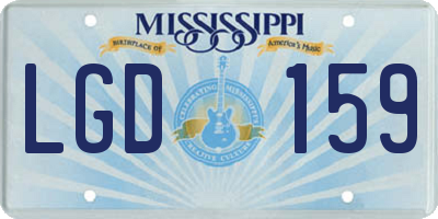 MS license plate LGD159