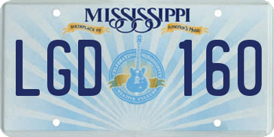 MS license plate LGD160