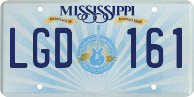 MS license plate LGD161