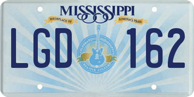 MS license plate LGD162