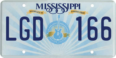 MS license plate LGD166