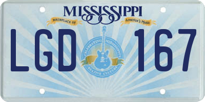 MS license plate LGD167