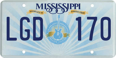 MS license plate LGD170
