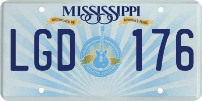 MS license plate LGD176