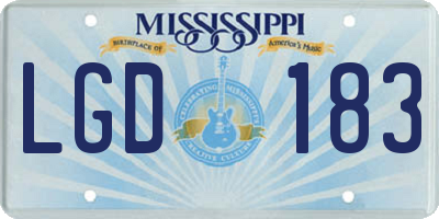 MS license plate LGD183