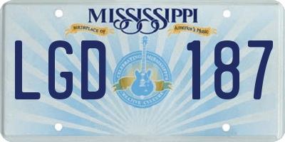 MS license plate LGD187