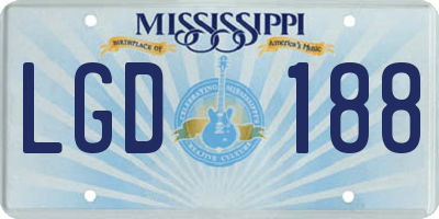 MS license plate LGD188