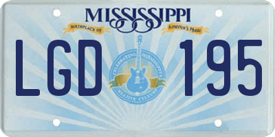 MS license plate LGD195
