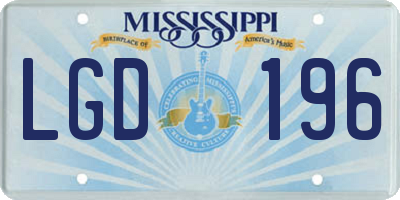 MS license plate LGD196