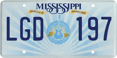 MS license plate LGD197