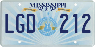 MS license plate LGD212