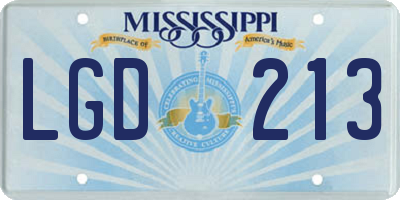 MS license plate LGD213