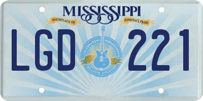 MS license plate LGD221