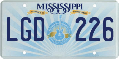 MS license plate LGD226