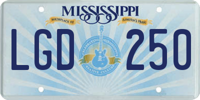 MS license plate LGD250