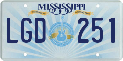 MS license plate LGD251