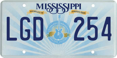MS license plate LGD254