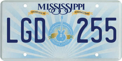 MS license plate LGD255
