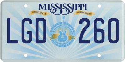 MS license plate LGD260