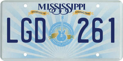 MS license plate LGD261